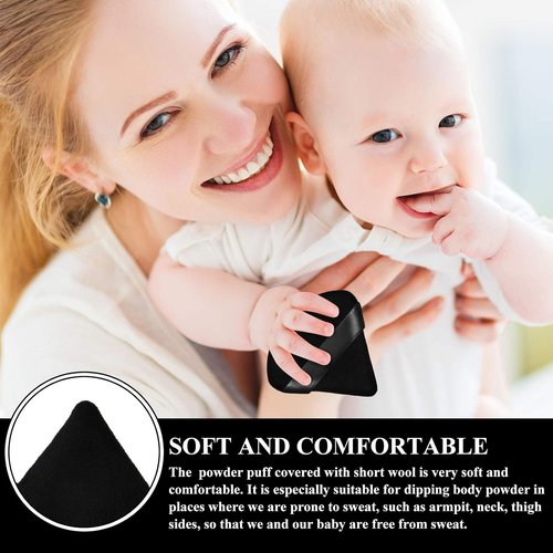 Maitys Triangle Powder Puff - 12 Soft, Washable Makeup Sponges for Loose Powder | Black & White