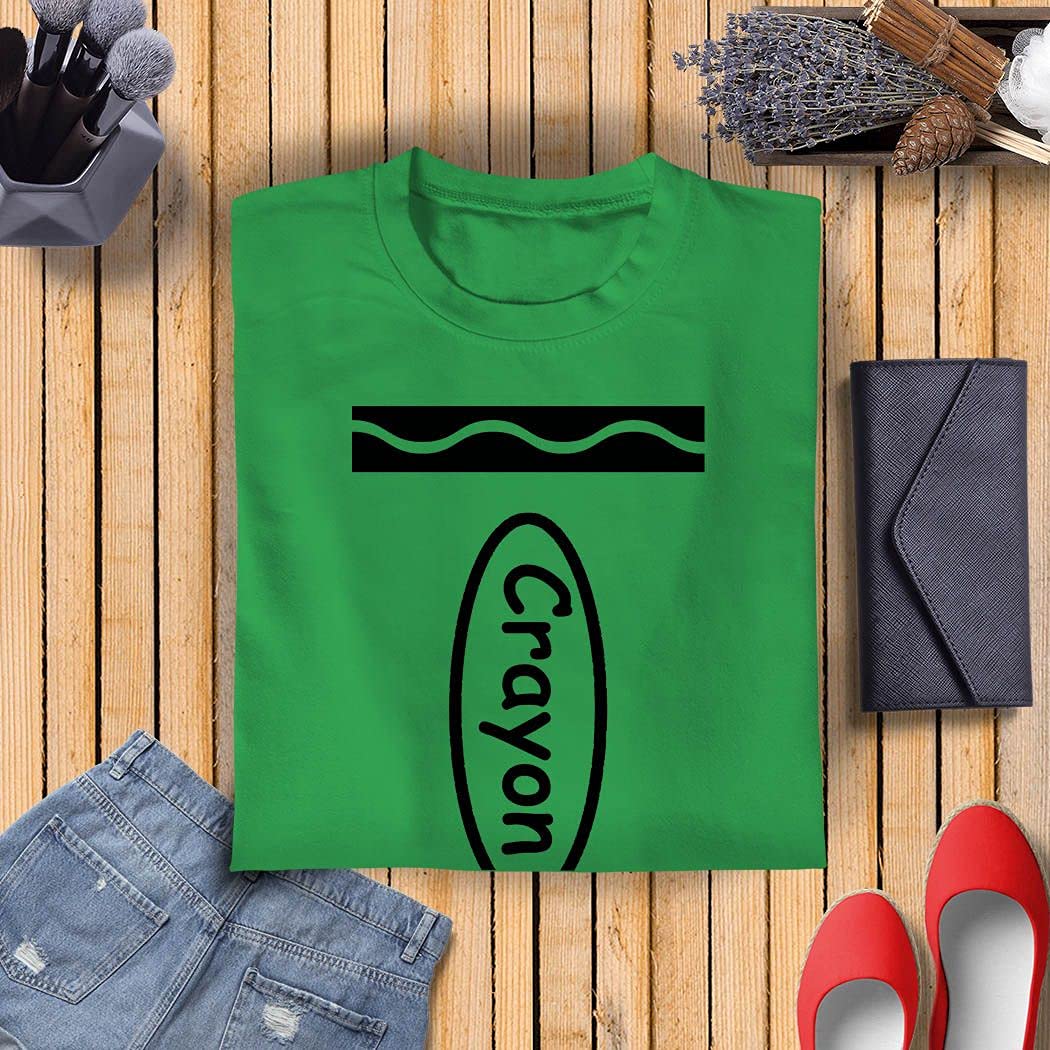 Veracco® Crayon Funny T-Shirts – Halloween Shirt for Women Girls Cool Halloween Costumes Adult Crayon Costume Irish Green