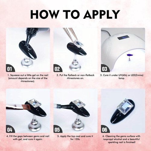 4-in-1 Rhinestone Nail Glue Gel and Chrome Powder Kit, 30g Super Strong Adhesive for Nail Art Crystals, Charms, Gems, Beads, Sequins – Long-Lasting 3D Nail Art Gel Glue for Acrylic & Gel Nails