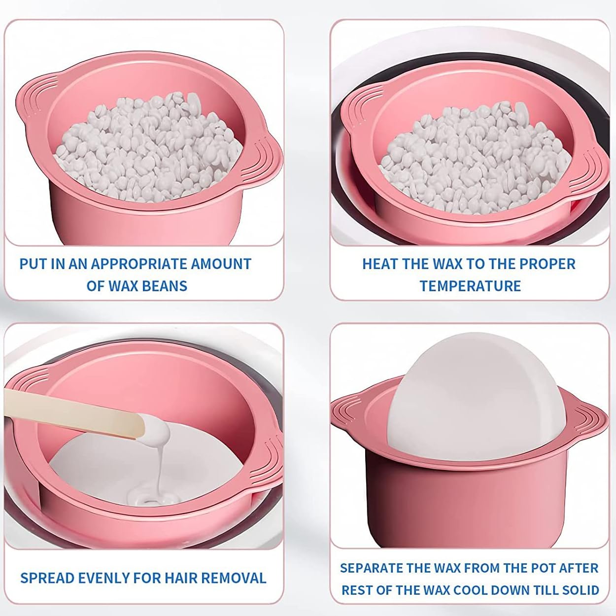 Waxing Kit for Women Men Digital Wax Warmer Hard Wax Kit with 400g Wax Beans for Full Body Brazilian Bikini Armpit Hair Removal Pink