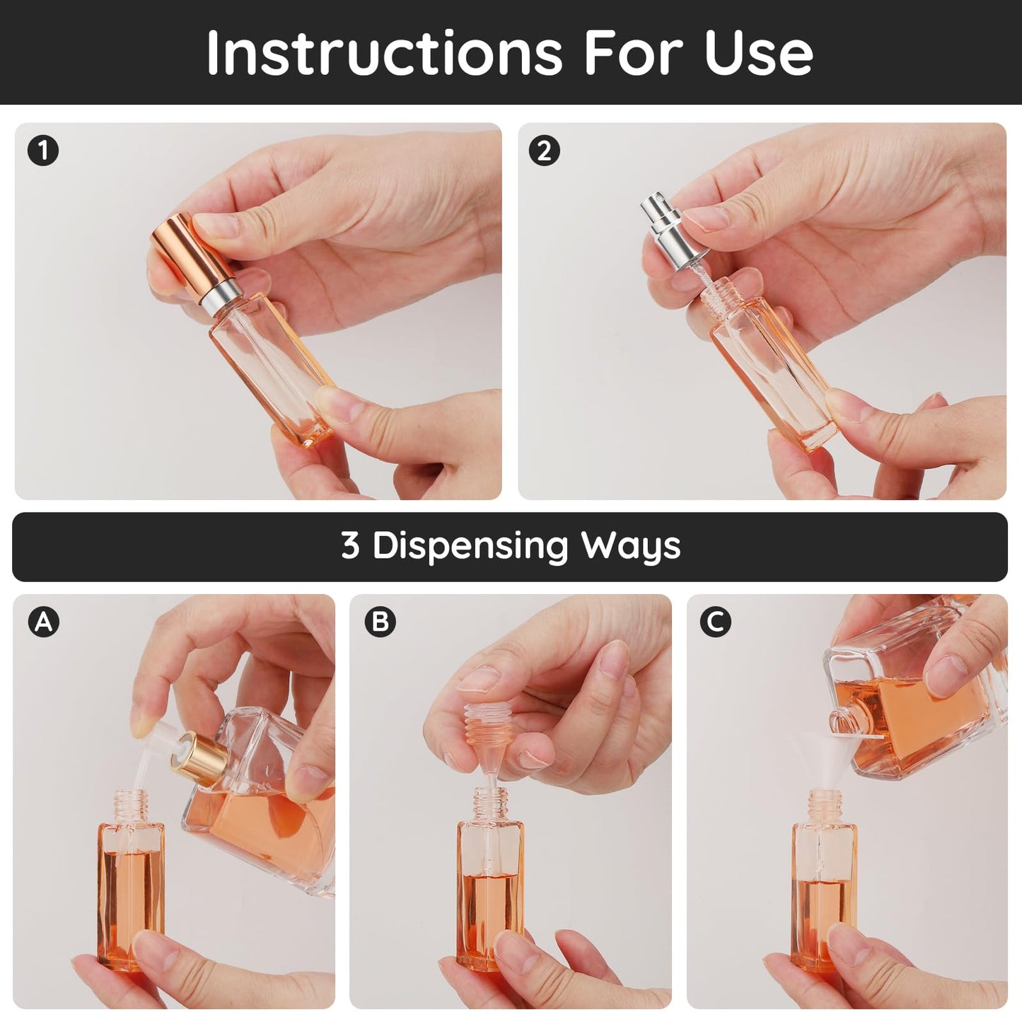 Segbeauty Travel Perfume Atomizer Refillable, 10 Packs Empty Perfume Spray Bottles, 10ML Mini Pocket Travel Cologne Sprayer Fine Mist Atomizer Cosmetic Sample Bottle for Travel Outgoing Party Work