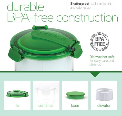 Casabella Guac-Lock Container - Keep Guacamole Fresh Longer | Green and White Design