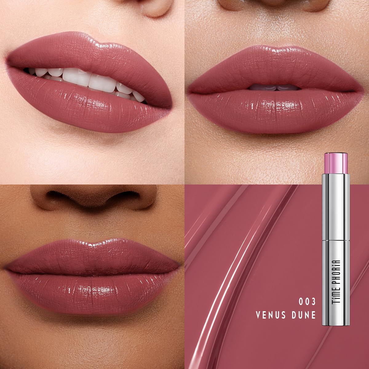 Spectra Ultra Stay Color Transfer Proof Lip Vinyl 003 Venus Dune - Long Lasting Dusty Rose Liquid Lipstick | High Coverage, Kiss Proof Finish