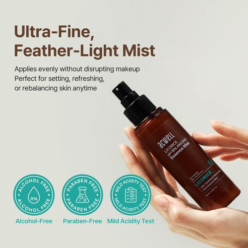 ACWELL Licorice Face Mist - Hydrating pH Balancing Essence with Triple Hyaluronic Acid & Panthenol, 3.38 fl oz