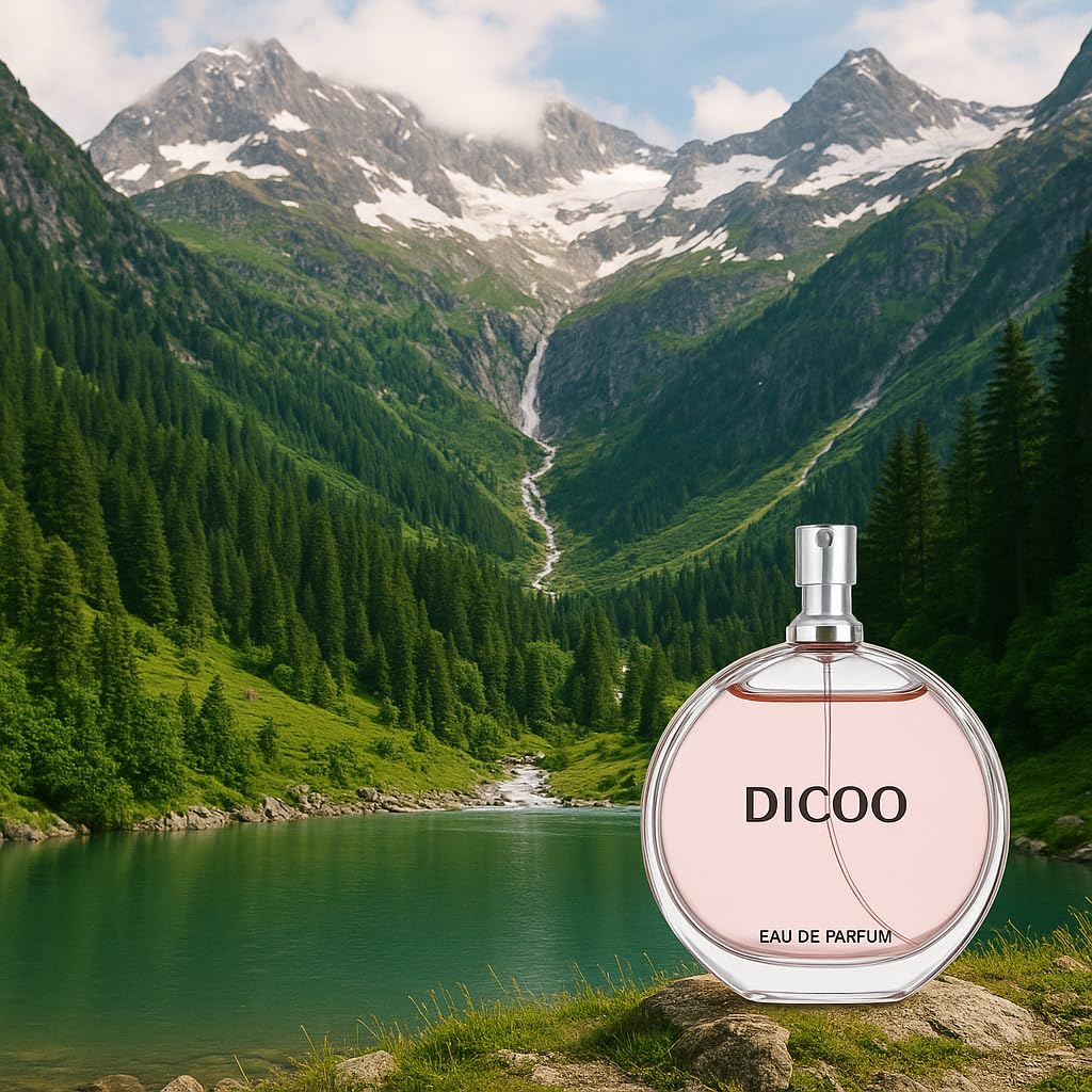 DICOO Women's Eau De Parfum - Floral Lavender, Orange & Rose Notes | Elegant 100ml Pink Glass Bottle