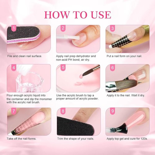 Eodci Acrylic Powder - Cover Pink 56g | Professional Nail Extension & Carving, Long-Lasting Formula