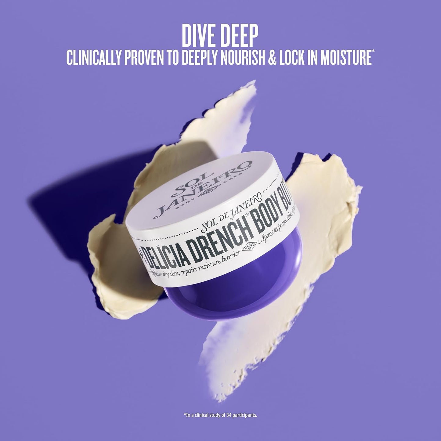 Sol de Janeiro Body Butter - Ultra-Hydrating Delicia Drench Formula for Silky Skin