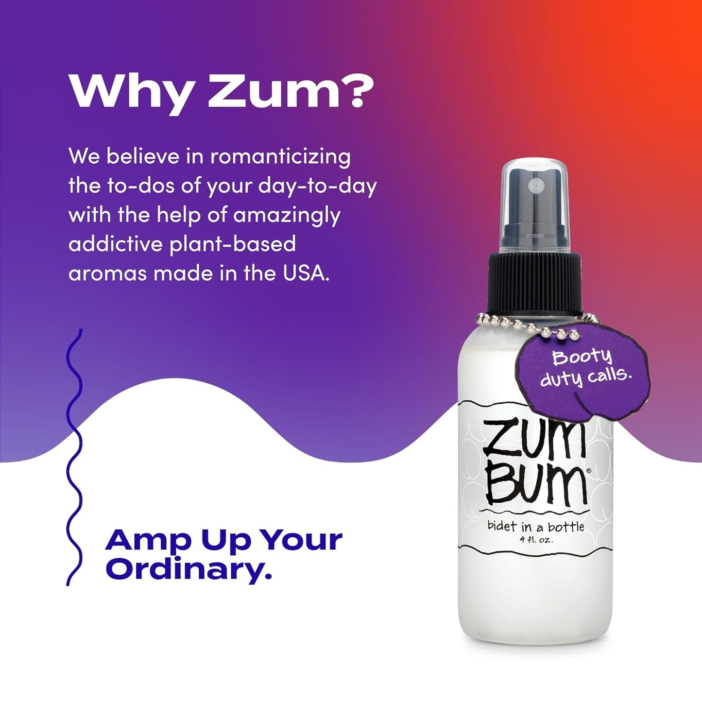 Zum Indigo Wild Bum Bidet - Natural Portable Bidet for Men & Women | Witch Hazel & Essential Oils - 4 fl oz