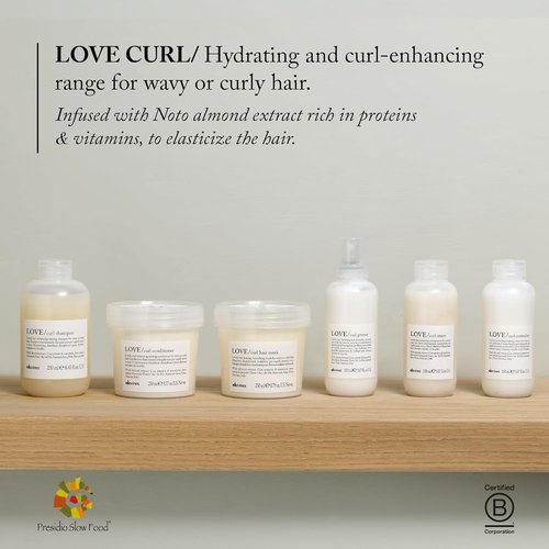 Davines LOVE Curl Shampoo - Gentle Formula for Wavy & Curly Hair | Softens & Hydrates, 8.45 Fl Oz