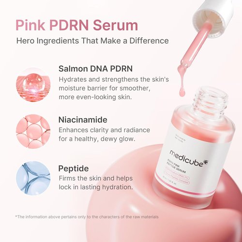 Medicube PDRN Pink Peptide Serum - Hydrating Pink Glow Serum with Peptides & Niacinamide | 1.01 fl. Oz