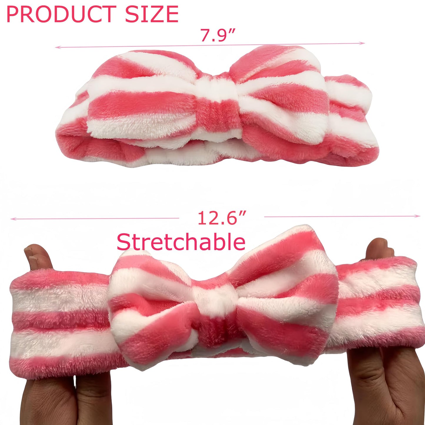 YYHDTYFY 12 Pcs Spa Headband Bow Hair Band Soft Coral Fleece Facial Makeup Head Wraps Hair accessories for Washing Face Mask Spa Shower Skin Care Yoga Gifts for Women and Girls