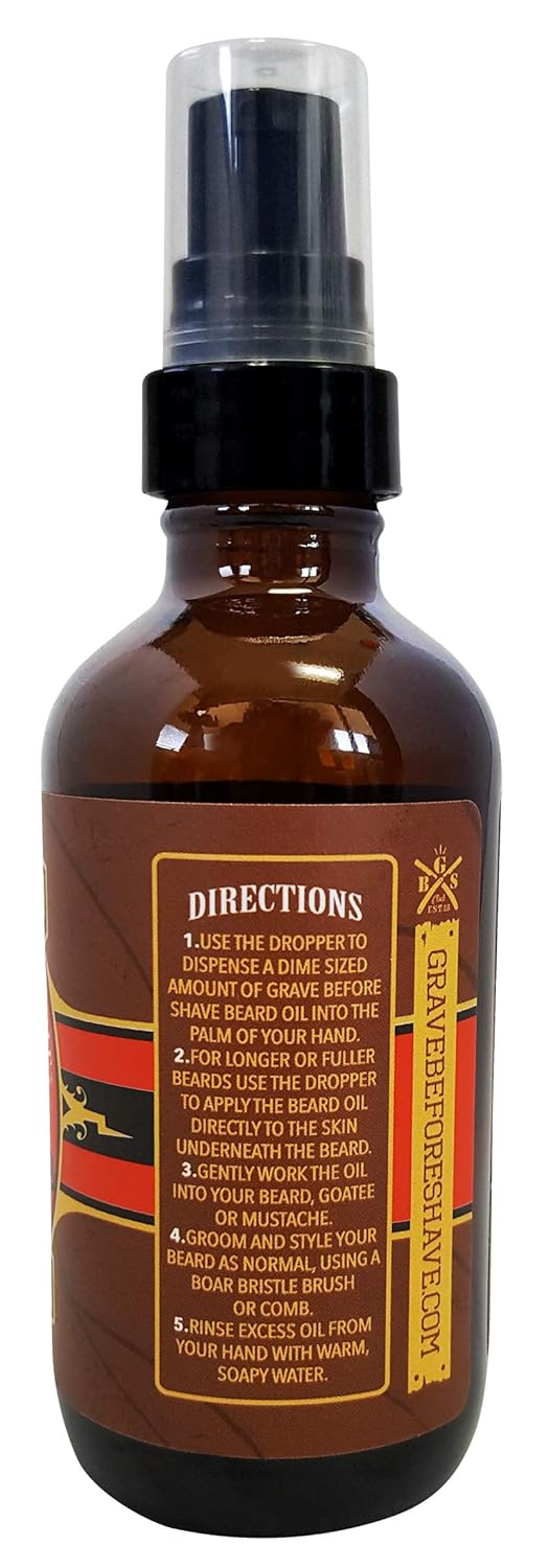 Grave Before Shave Beard Oil - Cigar Blend | Nourishing Formula in 4 oz. Bottle
