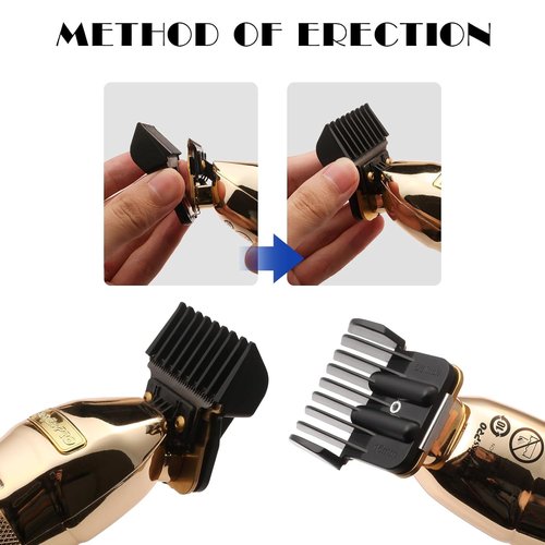 BaBylissPRO Trimmer Guards Set - 8 Replacement Guards with Metal Spring Clip | Fits FX787 & FX726, 1/32-5/4 Inch