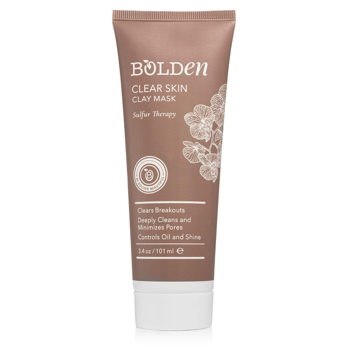 BOLDEN Clear Skin Clay Mask - Deep Pore Cleansing with Sulfur | Oil Reducer for Sensitive Skin | 3.5 fl oz