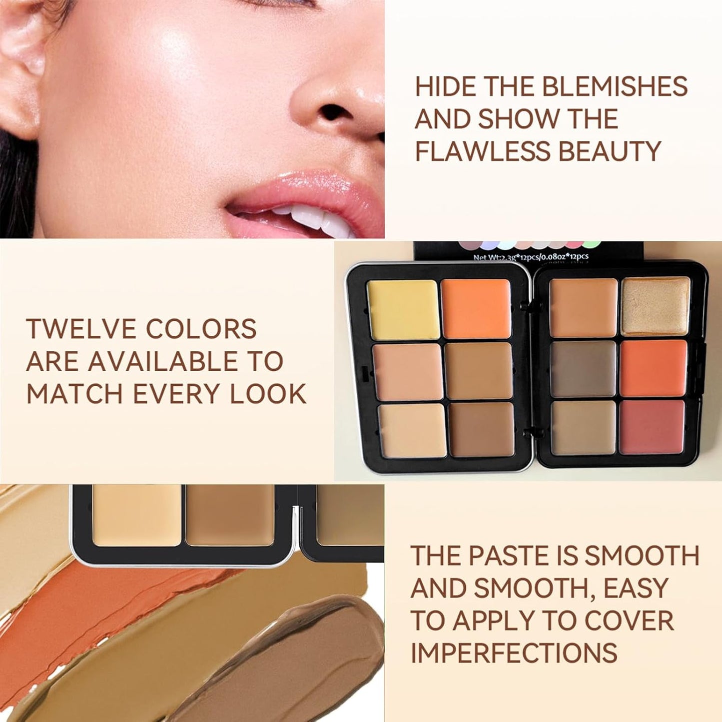 Skiennix Vegan Eyeshadow Makeup Kit - 12 Color Palette with 10 Professional Brushes | Cruelty-Free Gift Set for Women & Teens
