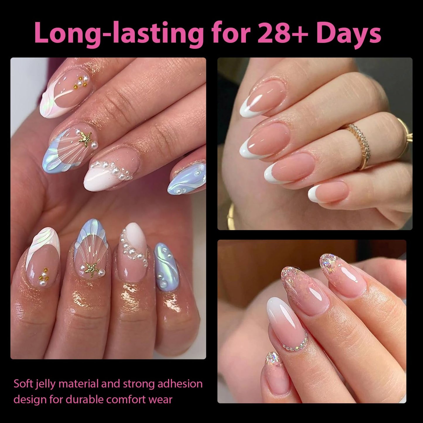 UNA GELLA Gel Nail Glue, Solid Nails Gl ue Gel 40g Lamp Curing Needed Soak Off G LUE Strong Nail G LUE G el for Acrylic Fake Nails Tips Extension Press On Nails for Gelly Tips