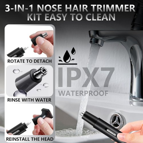 Nose Hair Trimmer for Men Women-2026 All-in-1 Professional Use for Nose Ear Hair Trimmers Clipper Pro-14,000RPM Motor,2 hrs Rechargeable Hair Trimmer Set with Dual Edge Blades N416