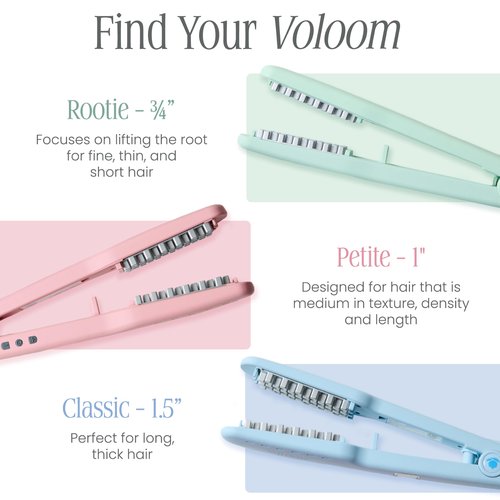 VOLOOM Classic 1-1/2” Inch Professional Volumizing Ceramic Flat Iron - Hair Volumizer & Styling Tool with Adjustable Temp & Auto Shut-Off for Lasting Volume for Thicker Hair - Heat Resistant Case