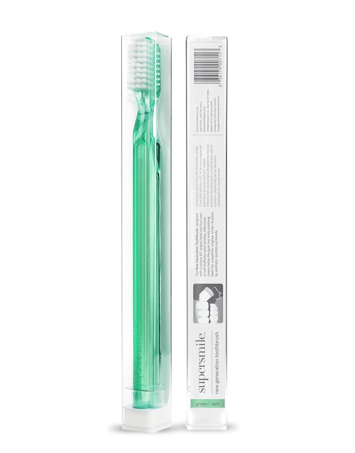 Supersmile Toothbrush - New Generation Design with 45° Soft Nylon Bristles | Ergonomic Handle for ADA Recommended Brushing Angle