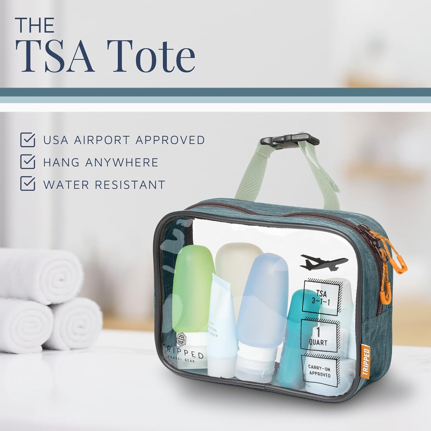 Skiennix Toiletry Bag Kit - Hanging Travel Organizer with TSA Cosmetic Liquid Bag & Ultralight Pouch