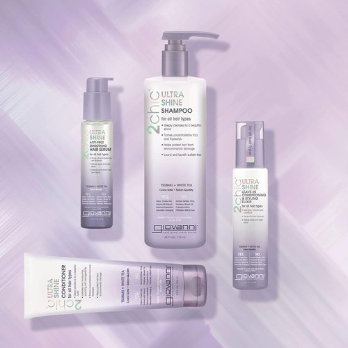 GIOVANNI 2chic Ultra-Shine Hair Serum - Anti-Frizz & Smoothing Formula, 2.75 oz | Tsubaki Oil & White Tea