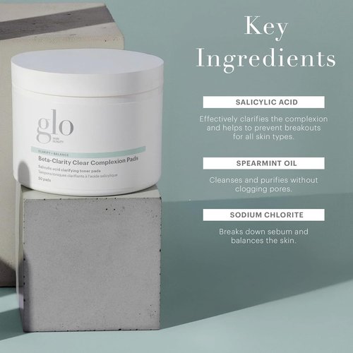 Glo Skin Beauty Clear Complexion Pads - Instantly Tone & Balance for Clearer Skin | 60 Pads