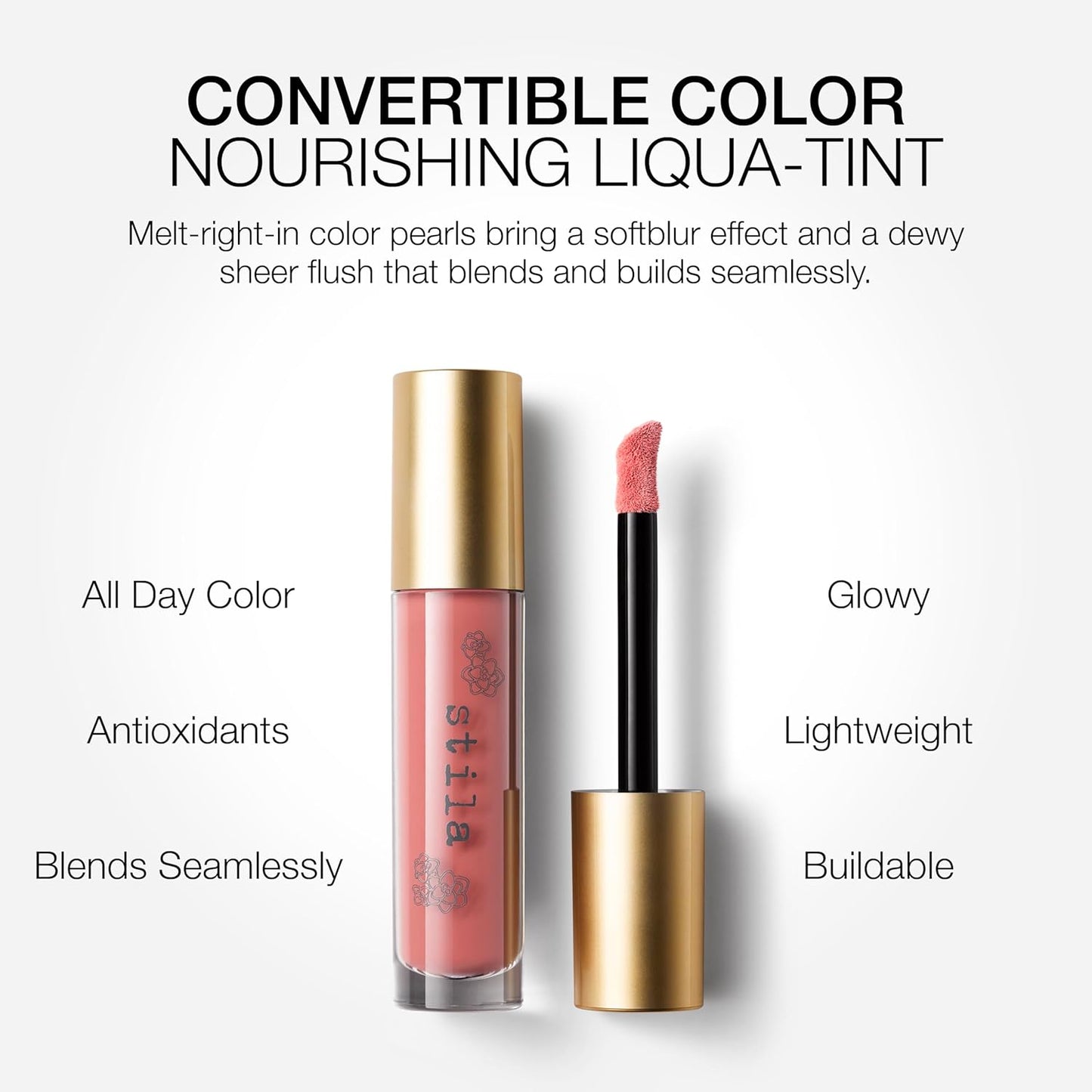 Stila Convertible Color Liquid Blush & Lip Tint - Hydrating Formula with Hyaluronic Acid | Lightweight Skin-Boosting Tint