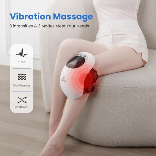 FSA Eligible Knee Massager with Heat and Red Light for Pain Relief, HSA Eligible Cordless Knee Massager with Vibration for Comfort & Relaxation, Gift for Mom, Dad, Grandma & Grandpa, Seniors