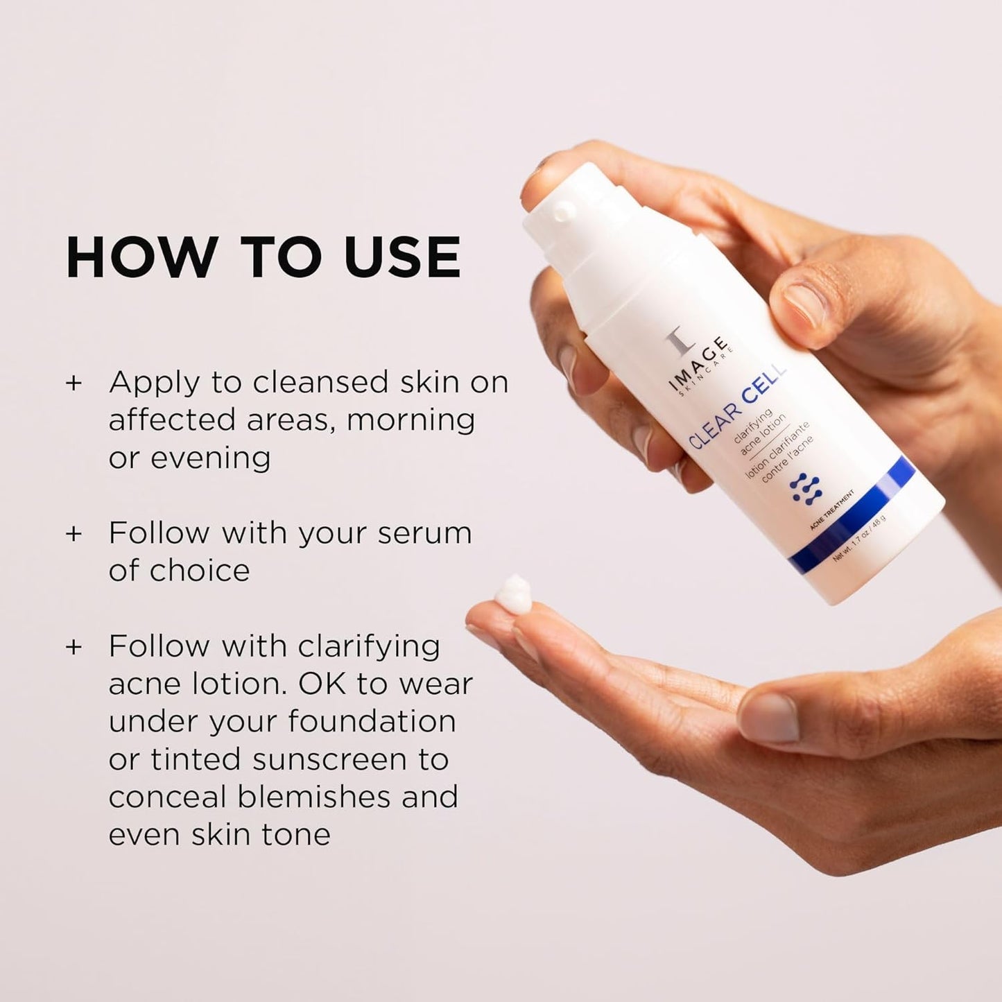 IMAGE Skincare Clear Cell Acne Treatment Lotion - Benzoyl Peroxide Formula, 1.7 oz for Blemish Control