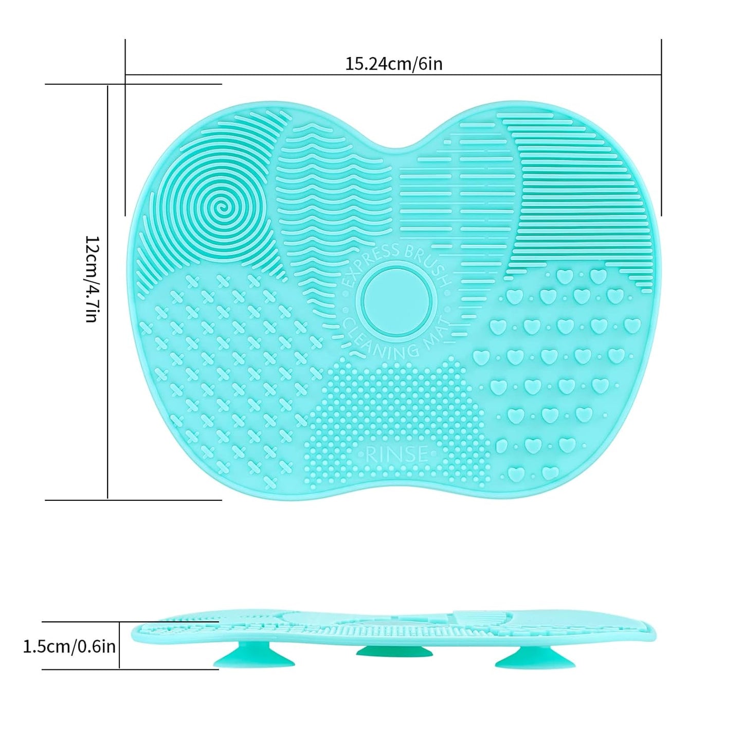 Skiennix Silicone Makeup Brush Cleaning Mat - Portable Suction Cup Tool for Easy Brush Care | 2 Pcs Set