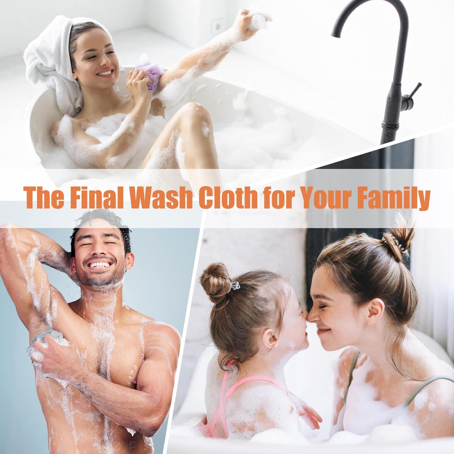 Unifab African Net Sponge Real African Exfoliating Net Bath Sponge Wash Cloth Exfoliating Washcloth African Net Cloth Body Scrubber for Shower Yellow