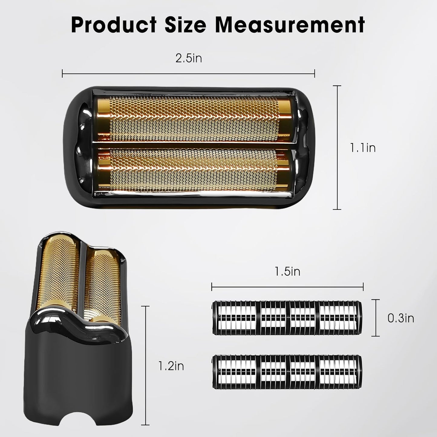 BaByliss Pro FX3 Shaver Replacement Head - Hypoallergenic Gold Foil for Smooth Shaving | Black