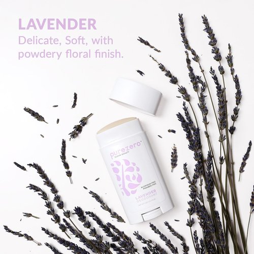 Purezero Deodorant | LAVENDER | Aluminum & Paraben Free with Baking Soda and 24-Hour Odor Protection | For Women & Men | Infused with Shea Butter & Coconut Oil
