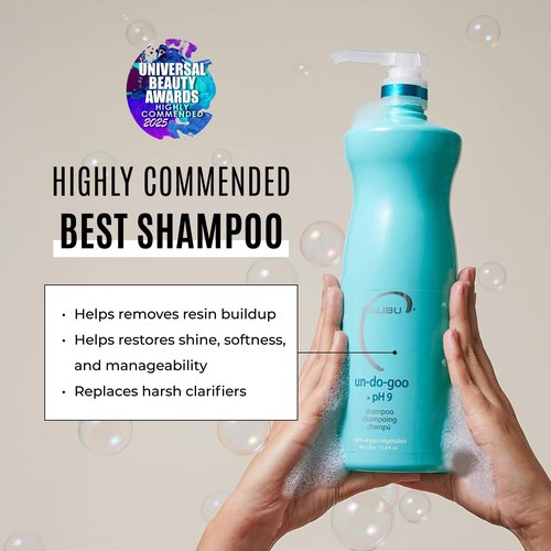 Malibu C Un-Do-Goo Clarifying Shampoo - Sulfate-Free Cleanser for Shine Restoration - Removes Product Build-Up
