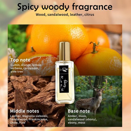 Cologne for Men by [Brand Name] - Spicy Woody Eau De Toilette with Agarwood, Leather & Citrus, 20ml