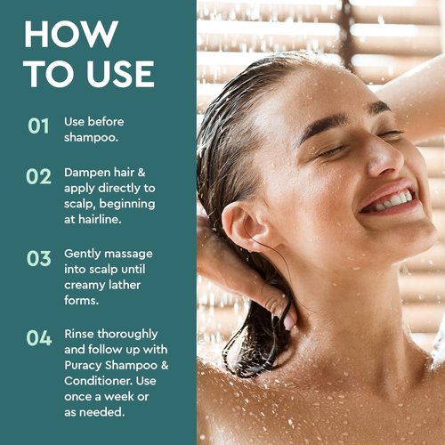 Puracy Scalp Scrub - 99.96% Natural Exfoliator for Dry & Itchy Scalp | Refreshing Mint Formula