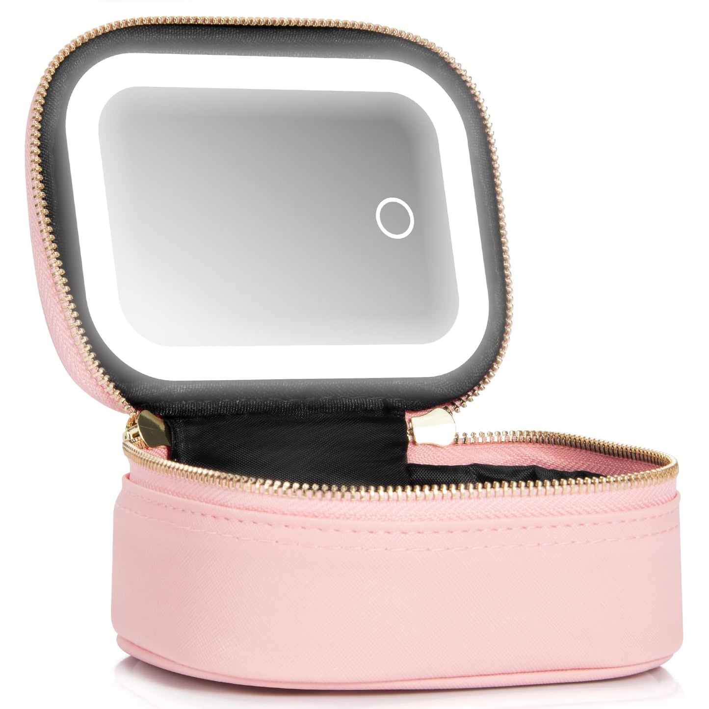 Extrei Gent Small Makeup Bag Travel Train Case with Mirror and Light Mini Travel Makeup Train Case Cosmetic Organizer 3 Adjustable Brightness Toiletry Bag Portable Artist Storage