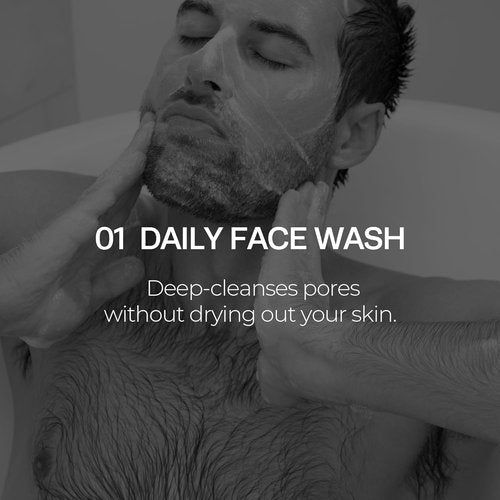 HommeFace Men’s Daily Trio Set - 3-Step Routine with Face Wash, Herbal Toner & Moisturizer | Korean Skincare with CICA & Tea Tree Extracts for All Skin Types