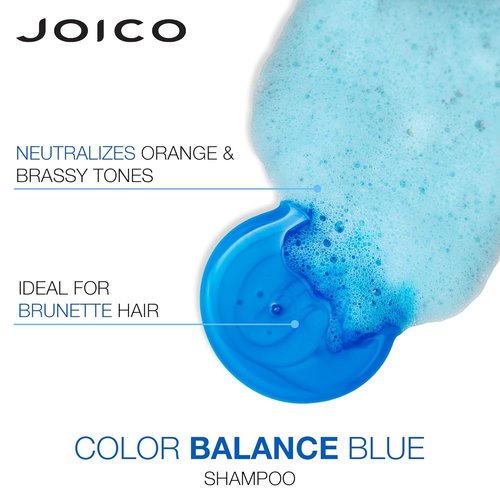 Joico Color Balance Blue Shampoo & Conditioner - Eliminate Brassy Tones | Boost Color Vibrancy | Protect Hair with Rosehip Oil & Green Tea Extract