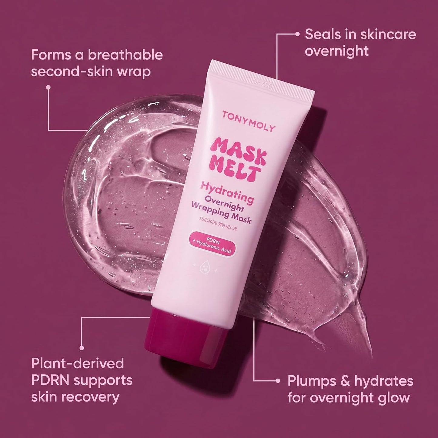 TONYMOLY Hydrating Overnight Face Mask - PDRN & Hyaluronic Acid for Firmness & Radiance | 2.7 fl oz