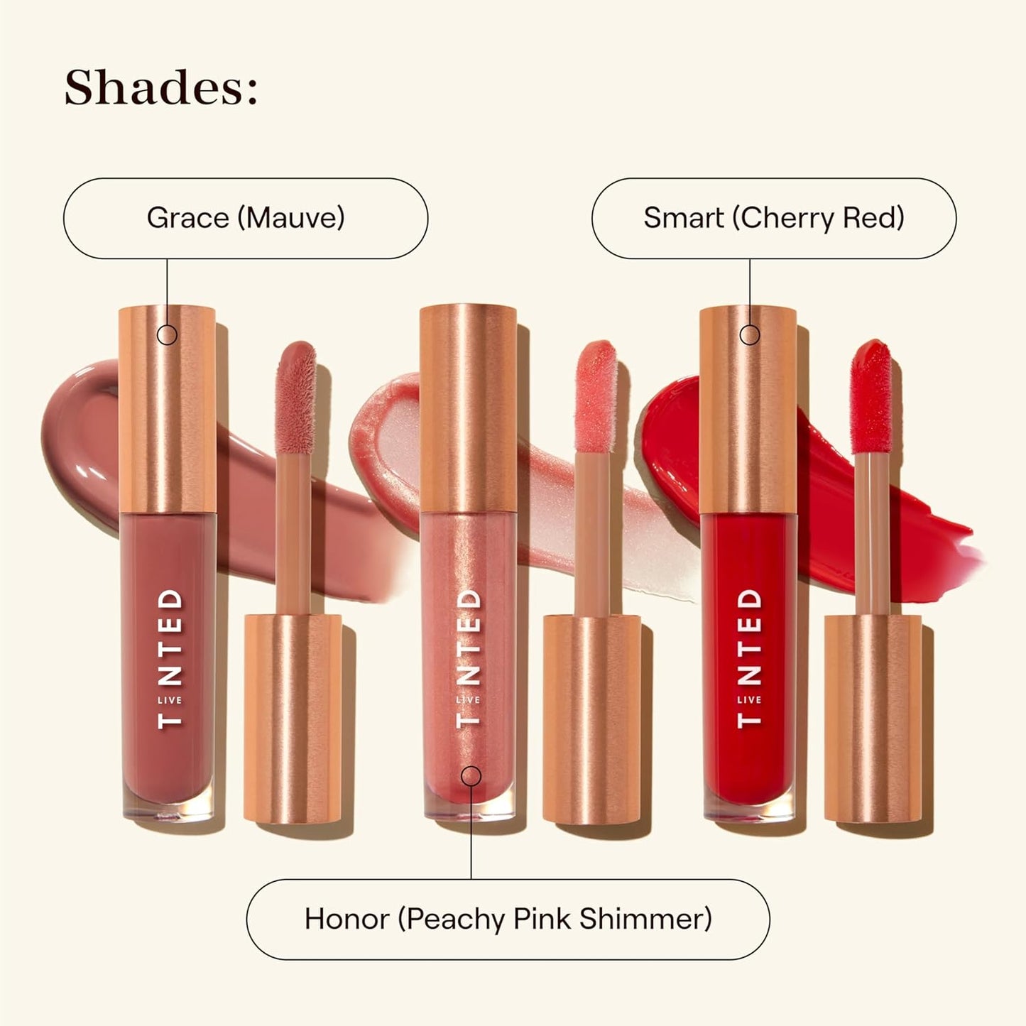 Live Tinted Huegloss Trio Kit - High-Shine Lip Gloss in Grace, Smart & Honor | 3-Piece Set