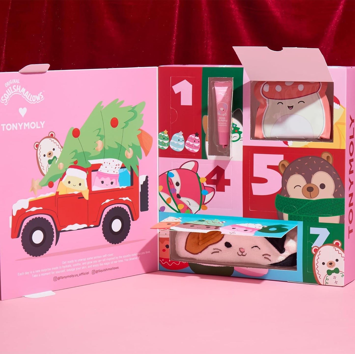 TONYMOLY x Squishmallows Advent Calendar 2025 - 7-Day Skincare Set with Hand Cream, Lip Gloss & Sheet Masks