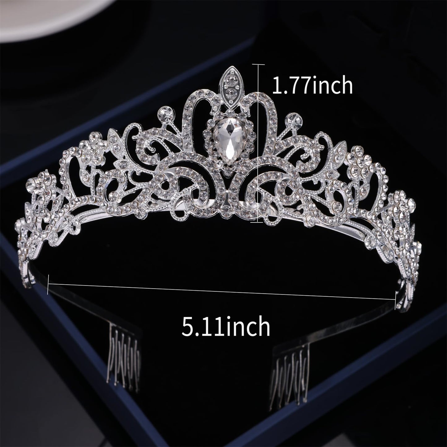 Kamirola - Silver Crystal Tiara Crowns For Women Girls Princess Elegant Crown with Combs Women's Headbands Bridal Wedding Prom Birthday Party Headbands for Women