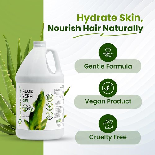 Premium Nature Aloe Vera Gel - Pure Moisturizer for Face & Dry Skin | 1 Gallon (128 fl oz)