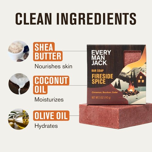Every Man Jack Bar Soap Gift Set | Invigorating Winter Scents - Deeply Cleans & Hydrates - 5 oz (Pack of 4)