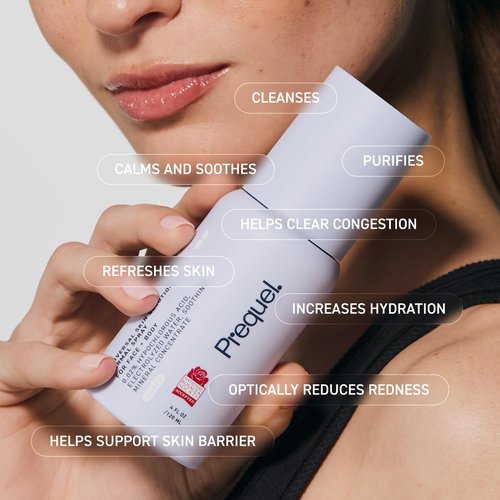 Prequel Skin Hypochlorous Acid Spray - pH-Stabilized Facial & Body Cleanser with Minerals | 4oz Fine Mist
