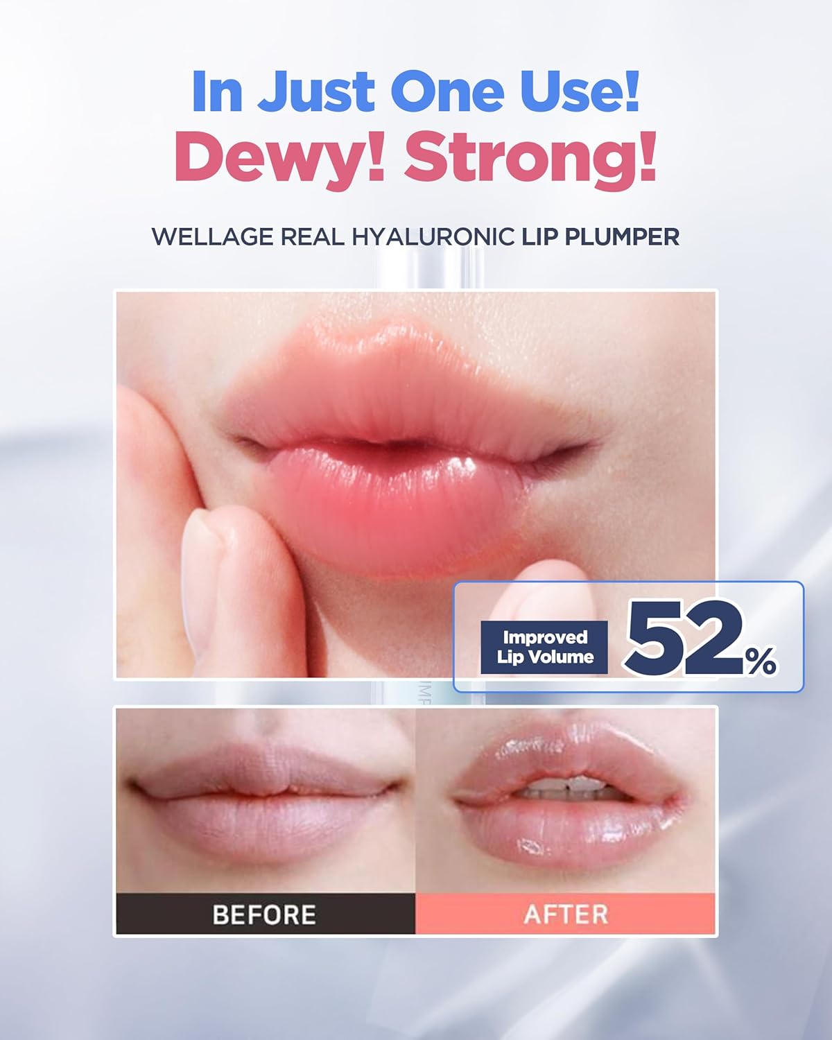 WELLAGE Real Hyaluronic Lip Plumper - High Shine Clear Gloss for Instant Volume & Hydration | 0.12 fl. oz.