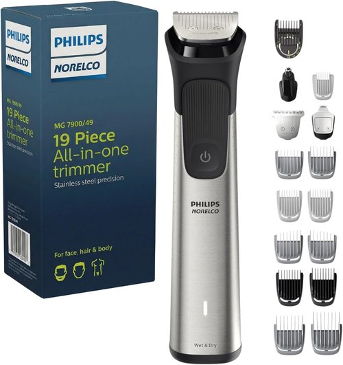 Philips Multigroom 7000 Series - 21-Piece Beard Trimmer & Grooming Kit for Men | Precision Trimming Comb, Water Resistant