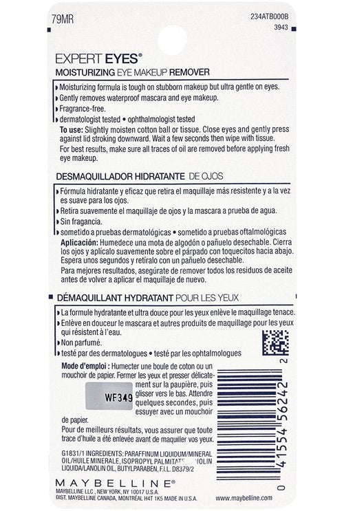 Maybelline New York Eye Makeup Remover - Moisturizing Formula for Waterproof Makeup | 2.3 fl. oz.