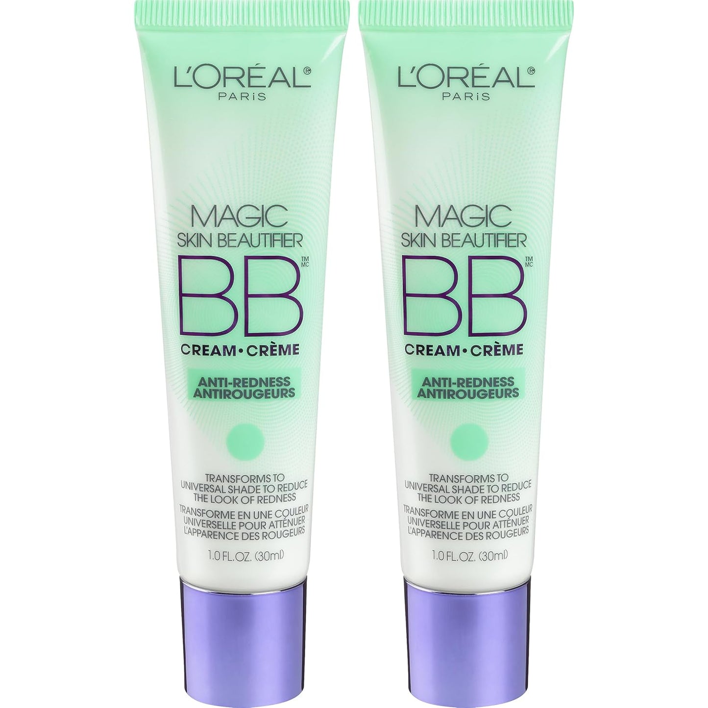 L'Oréal Paris BB Cream - Magic Skin Beautifier Tinted Moisturizer for Anti-Redness | 1 fl oz, 2 Count